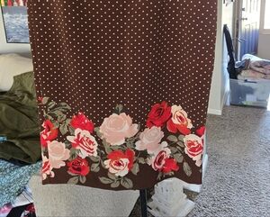 New York & Company Brown Floral Pencil Skirt